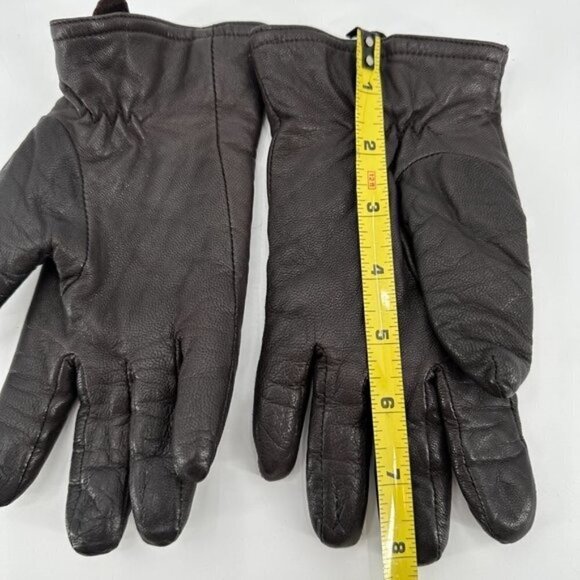 Thinsulate Gloves Chocolate Brown Leather Lined Insulated Winter Large Gloves - Picture 6 of 8